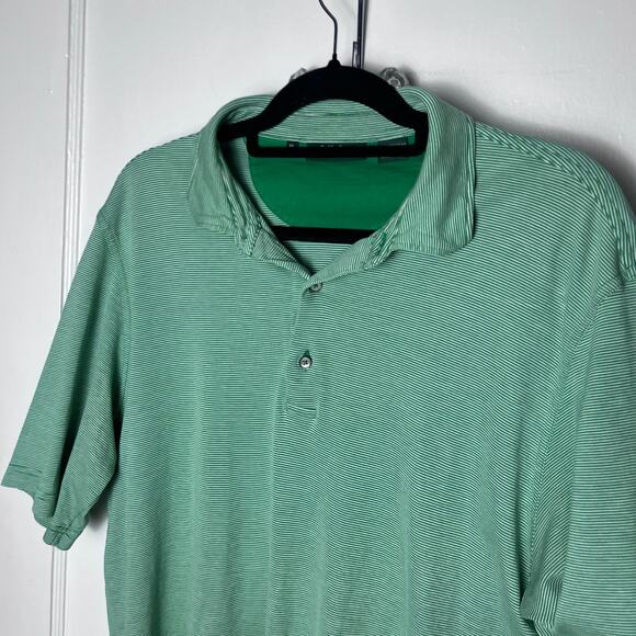 Bobby Jones Men's Light Green Striped Pima Cotton Lightweight Golf Polo Size XL - Picture 2 of 6